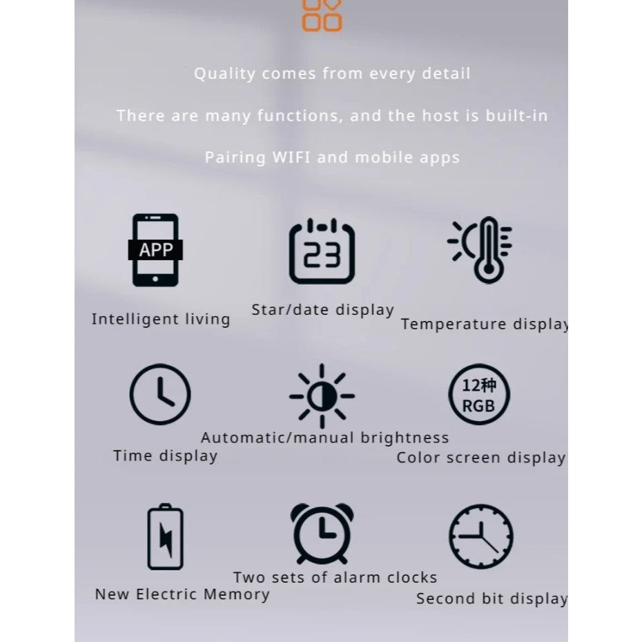 LED Digital Wall Clock Large Screen Temperature Date Day Display Smart Wifi , Tuya / Smart Life